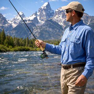 Exofficio Men's Fishing Outdoor Shirt XXL Insect Shield Repellant Apparel Blue